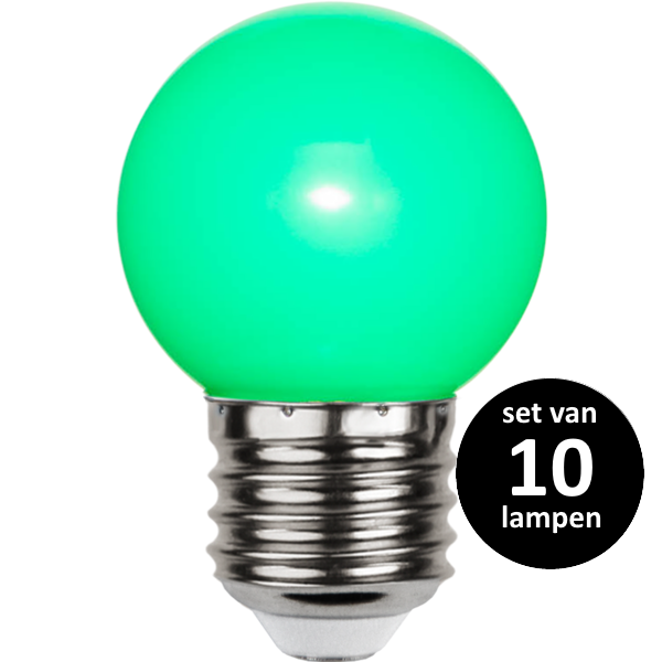 Groene lamp voor prikkabel - 1Watt- E27 - set van 10