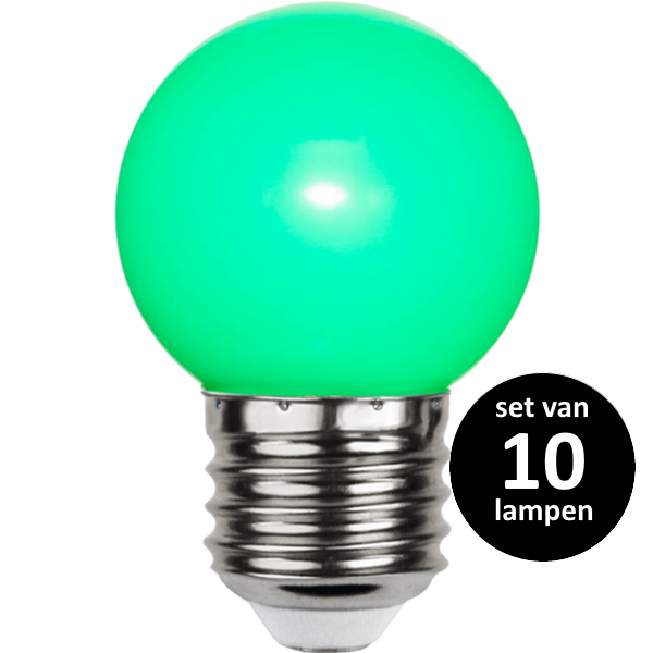 Groene lamp voor prikkabel - 1Watt- E27 - set van 10 Groene lamp voor prikkabel - 1Watt- E27 - set van 10