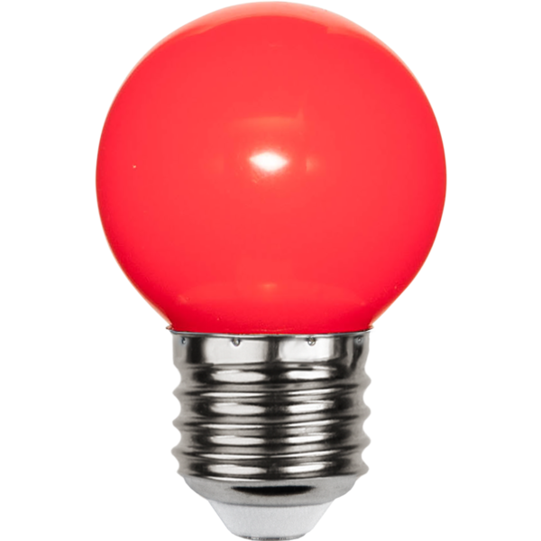 Decoration LED Party, E27, redGlobe, polycarbonca. 6,9x4,5 cm, 230 V / 1 W 1 pc. in carton