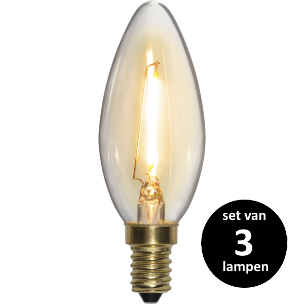 Star Trading LED Kaars lamp lichtbron - E14 - Niet dimbaar - Super Warm Wit <2200K - 0.8 Watt - verv