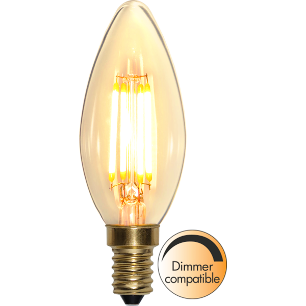 Soft Glow Kaarslamp - E14 - 4W- Dimbaar -Super Warm Wit (< 2200K) -Niet dimbaar - 