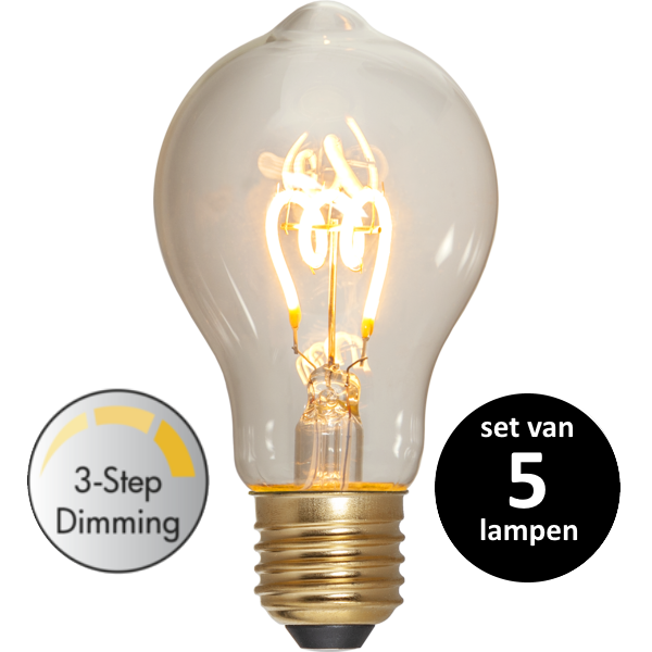 Star Trading LED Peertje (Standaard maat) lichtbron - E27 - 3 standen lamp - Super Warm Wit <2200K -