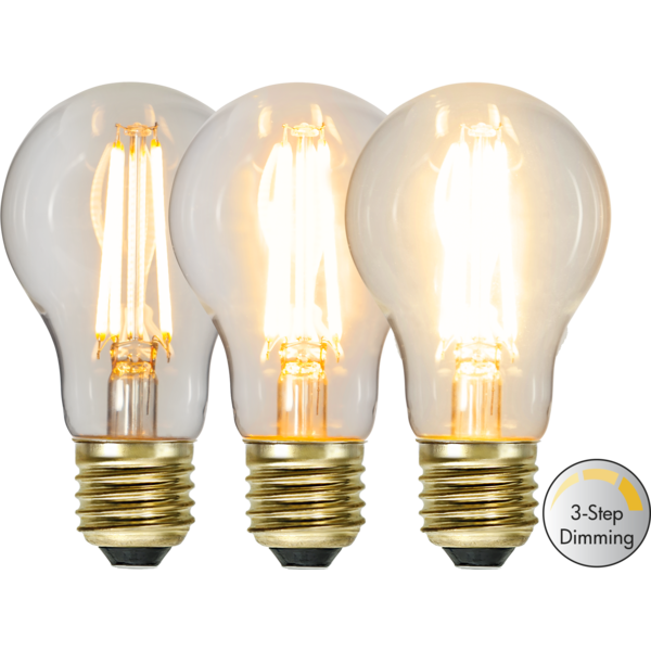 3 standen led lamp  - 6.5W -Super Warm Wit (< 2200K) -Dimbaar met schakelaar -3 step dimming
