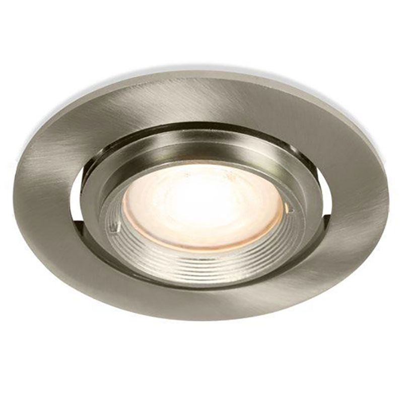 Platte inbouwspot |Yasser -Rond RVS Look -Extra Warm Wit -Dimbaar -3.8W -RTM Lighting LED