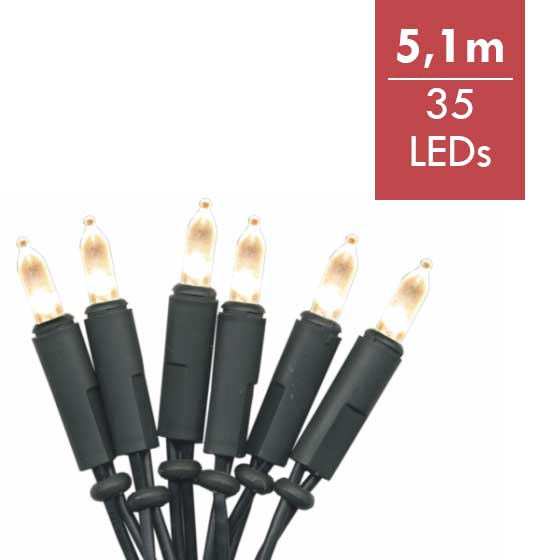 LED kerstverlichting -35 lampjes 510cm -lichtkleur: Warm Wit -met stekker -Kerstdecoratie