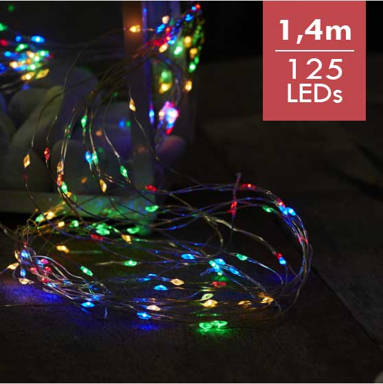 RGB dauwdruppel -Zilver 200cm -lichtkleur: RGB -met stekker -Kerstdecoratie