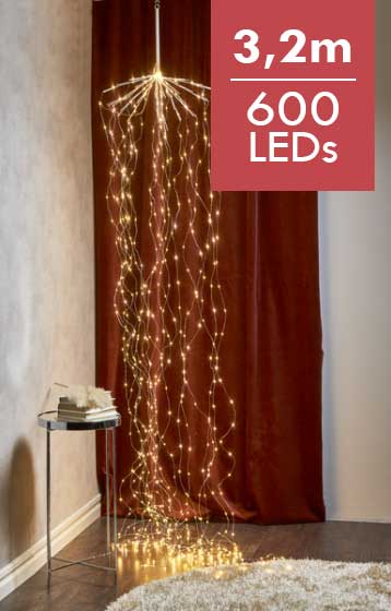 Regen Dauwdruppel -320cm -lichtkleur: Warm Wit -met stekker -Kerstdecoratie