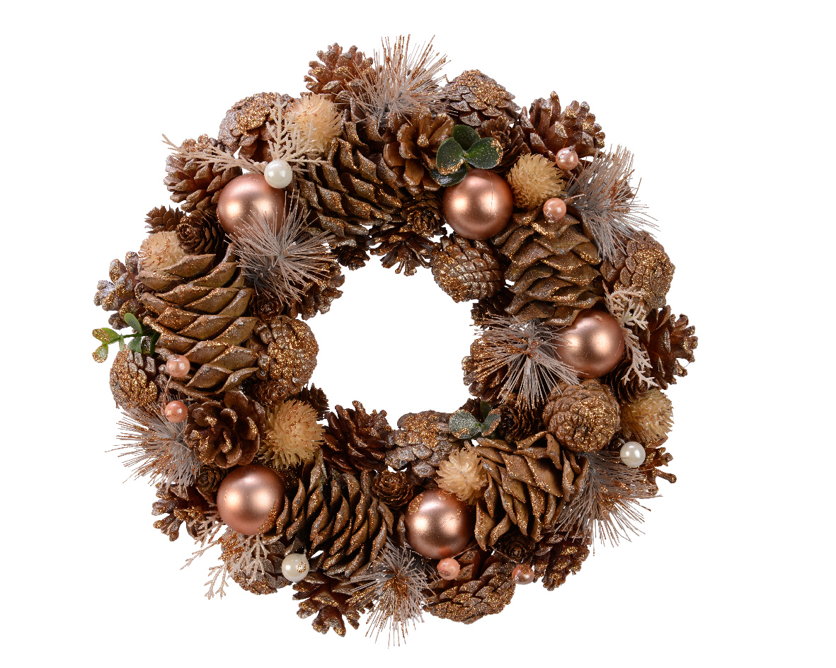 Decoratieve kerstkrans bruin - Ø 34CM Decoratieve kerstkrans bruin - Ø 34CM