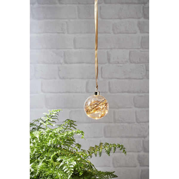 Kerstbal met lampjes 10cm - transparant Kerstbal met lampjes 10cm - transparant