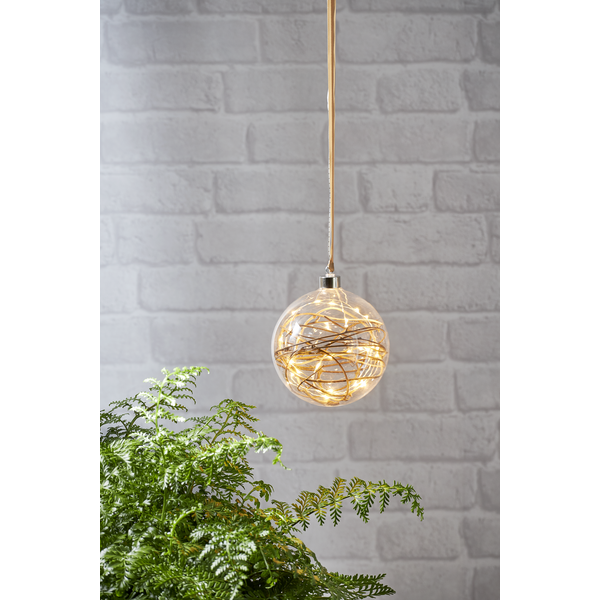 Kerstbal met twijgen - 30 LED lampjes - 15cm - helder
