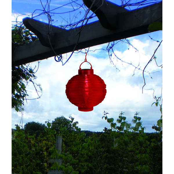 Solar Lantaarn -Rood -Wit Licht -22CM -Zonne-Energie