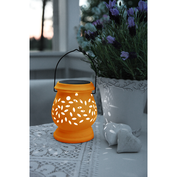 Solar Lantaarn -Oranje -Wit Licht -14CM -Zonne-Energie