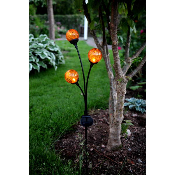Solar Tuinverlichting decoratie Trieste Oranje Amber licht -Amber  -70 cm hoog