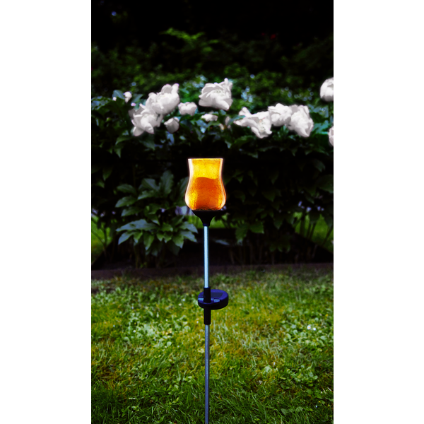 Solar Tuinverlichting decoratie Lyon Oranje Warm Wit licht -Amber  -81 cm hoog