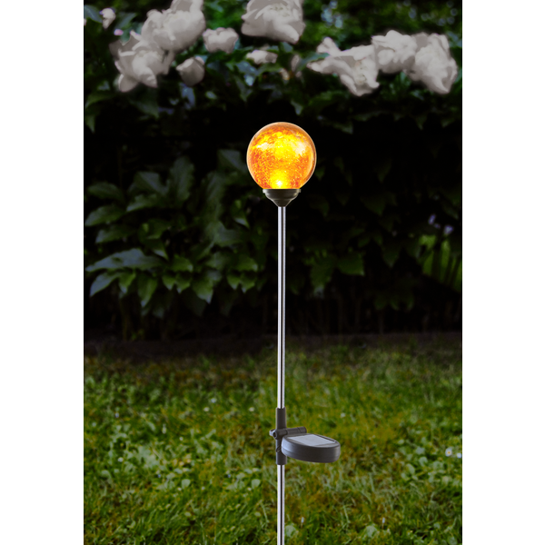 Solar Tuinverlichting decoratie Roma Oranje Warm Wit licht -Amber  -66 cm hoog