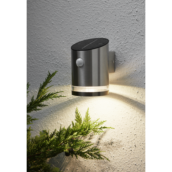 Solar Wandlamp -Zilver -Warm Wit -15CM -Beweginsmelder