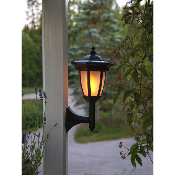 Solar Lantaarn -Zwart -Kaarslicht -63CM -Zonne-Energie