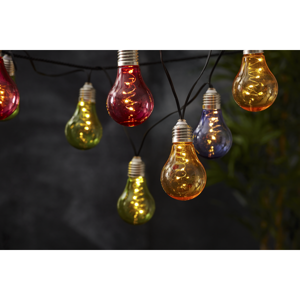Solar Feestverlichting 190cm met 10 lampjes -Warm Wit -Tuinverlichting