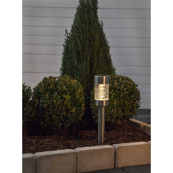 Solar Priklamp -RVS -Warm Wit -42CM -Zonne-Energie