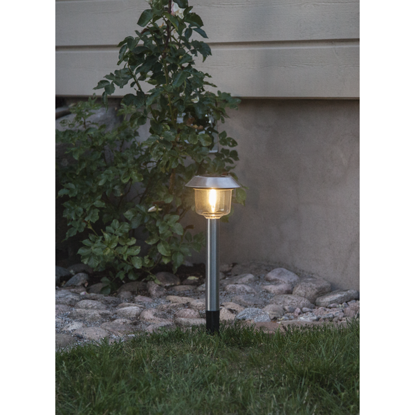 Solar Priklamp -RVS -Warm Wit -30CM -Zonne-Energie