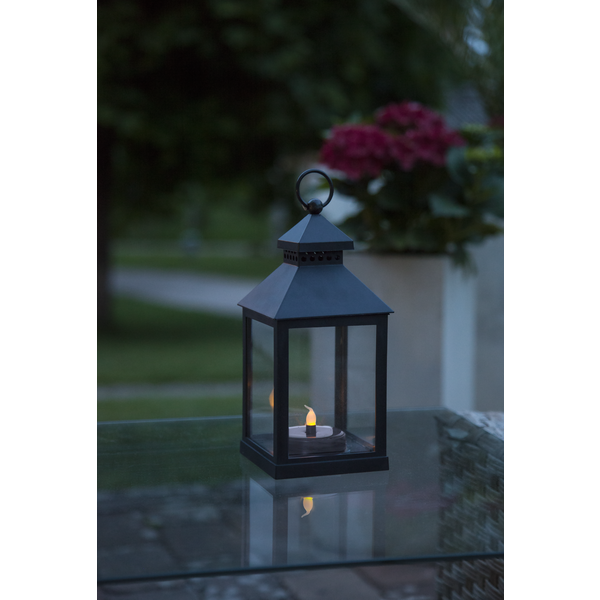 Solar Lantaarn -Zwart -Kaarslicht -23CM -Zonne-Energie