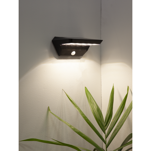 Solar Sensor -Zwart -Warm Wit -12CM -Beweginsmelder