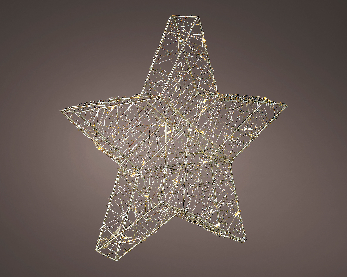 Stalen kerstster met 60 micro LED lampjes - 50CM Stalen kerstster met 60 micro LED lampjes - 50CM