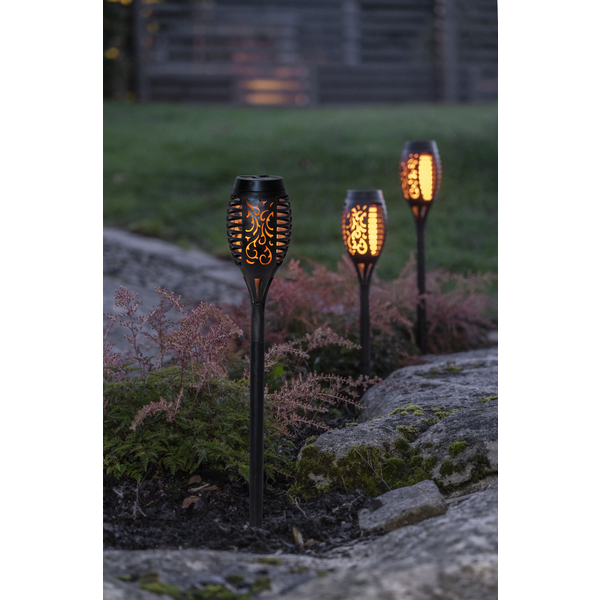 Solar Fakkels -Zwart -Set van 3 -40CM -Zonne-Energie