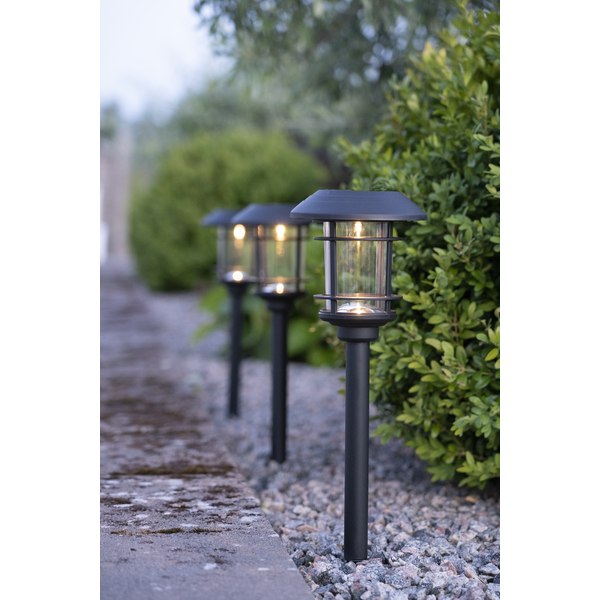 Solar Priklamp -Zwart -Set van 3 -34CM -Zonne-Energie