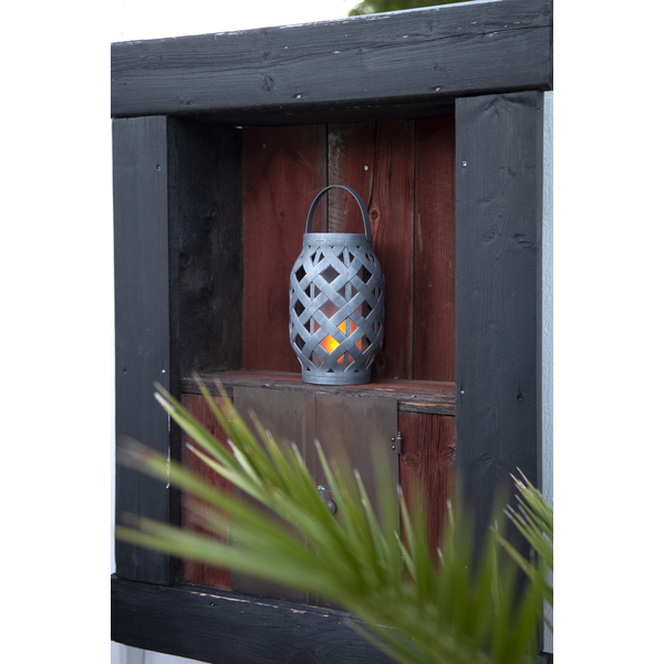 Solar Lantaarn -Grijs -Kaarslicht -23CM -Zonne-Energie