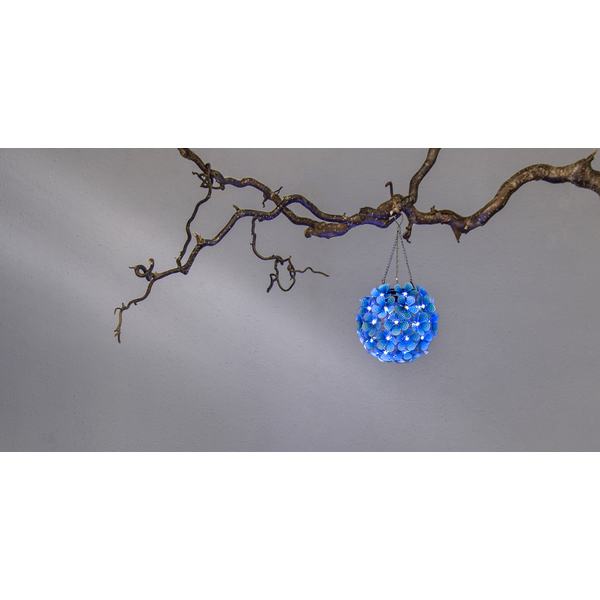 Solar Tuinverlichting decoratie  Hortensia Blauw Warm Wit licht -Blauw  -80 cm hoog