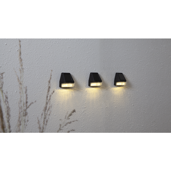Solar Wandlampen -Zwart -Warm Wit -7,5CM -Zonne-Energie