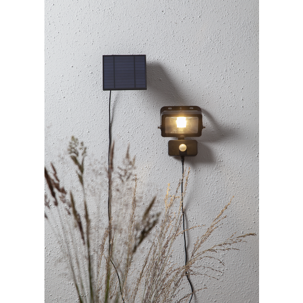 Solar Wandlamp -Zwart -Warm Wit -16CM -Beweginsmelder