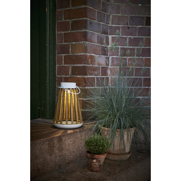 Solar windlicht -Beige -Warm Wit -28CM -Zonne-Energie