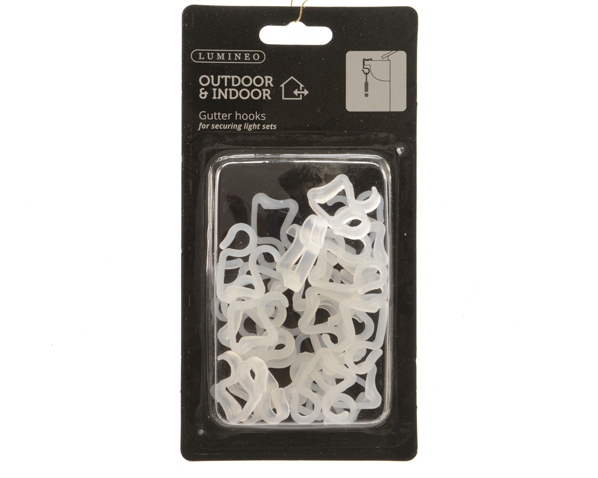 Dakgoothaakjes 3,5 x 2,5CM wit voor lichtstring – set van 24 stuks -Ook geschikt voor buiten -Kerstdecoratie