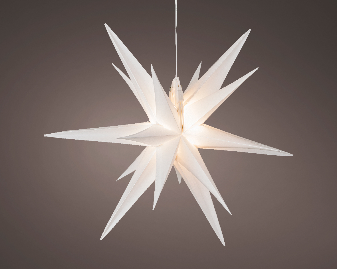 Witte hangende sterrenlamp met LED verlichting - 40cm Witte hangende sterrenlamp met LED verlichting - 40cm
