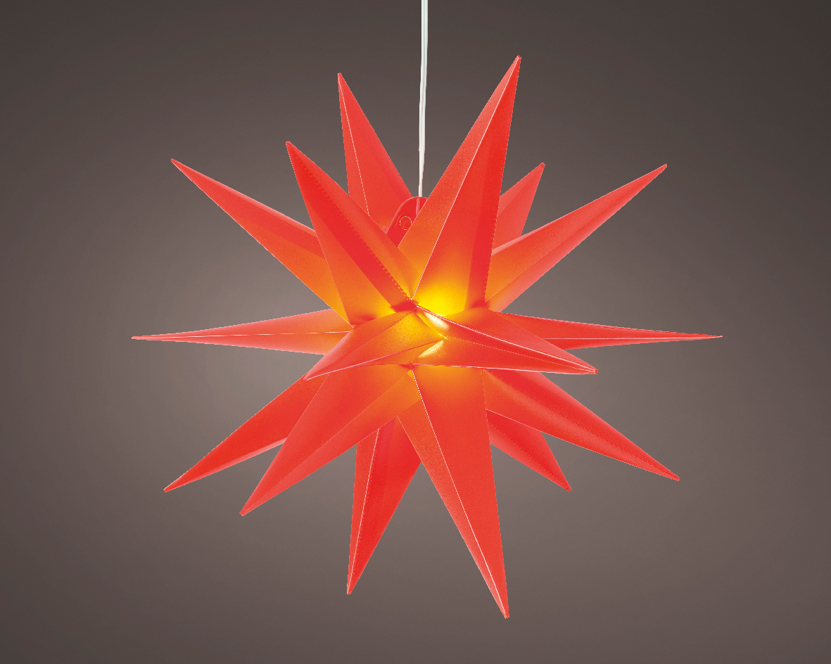 Rode hangende sterrenlamp met LED verlichting - 60cm