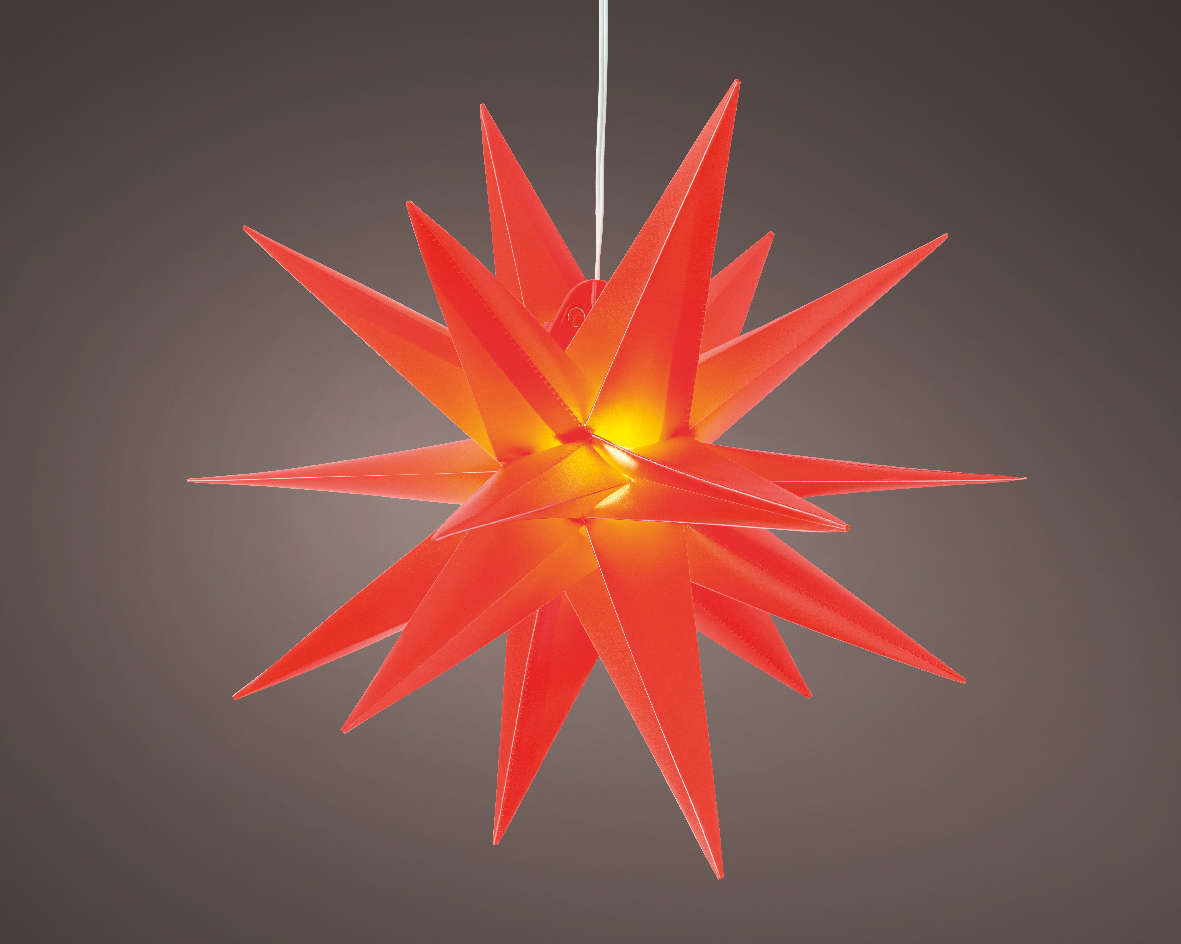 Rode hangende sterrenlamp met LED verlichting - 60cm Rode hangende sterrenlamp met LED verlichting - 60cm