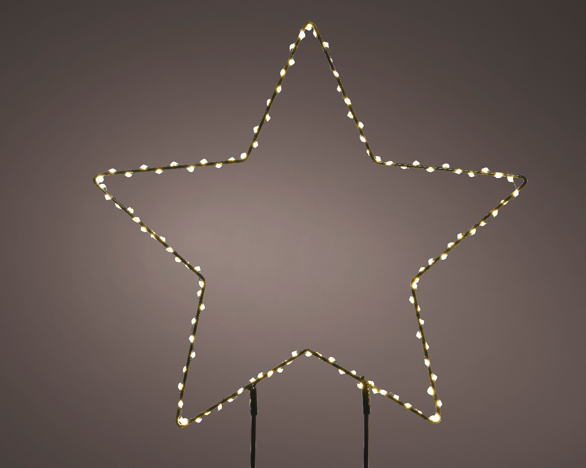 Metalen prik kerstster met 180 LED lampjes voor buiten - 58cm Metalen prik kerstster met 180 LED lampjes voor buiten - 58cm