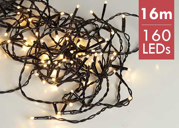 Kerstboomverlichting 16 meter voor buiten en binnen met 160 LED lampjes Kerstboomverlichting 16 meter voor buiten en binnen met 160 LED lampjes