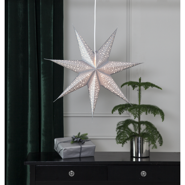 Zilver hangende kerstster Blinka - 60 cm Zilver hangende kerstster Blinka - 60 cm