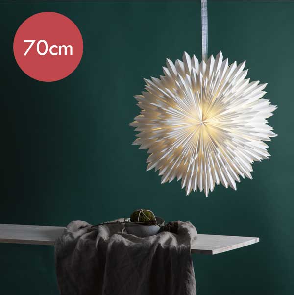 Witte papieren kerstster Ice -70cm -Kerstdecoratie