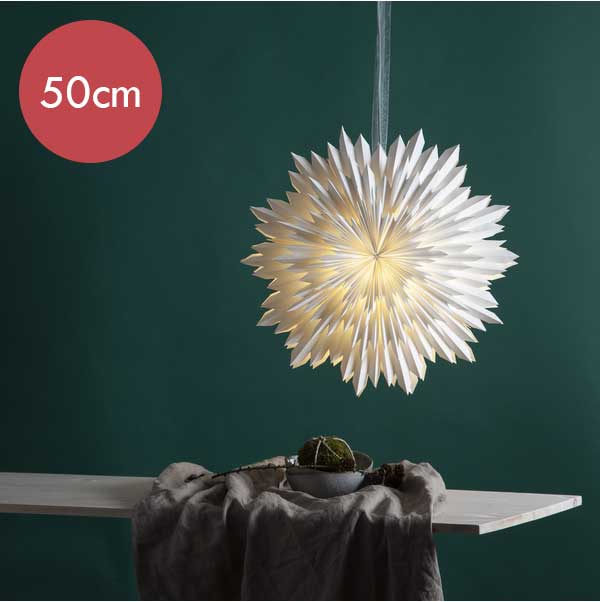 Witte papieren kerstster Ice -50cm -Kerstdecoratie