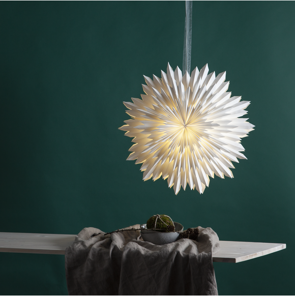 Witte papieren kerstster Ice - 50 cm Witte papieren kerstster Ice - 50 cm
