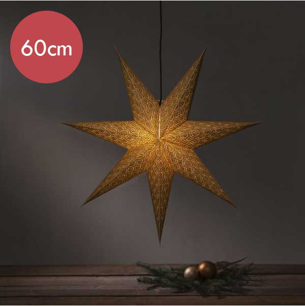Gouden papieren kerstster Brodie -60cm -Kerstdecoratie