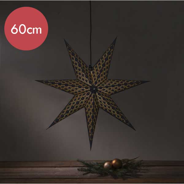 Zwarte papieren kerstster Brodie -60cm -Kerstdecoratie