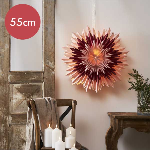 Roze papieren kerstster Ice -55cm -Kerstdecoratie