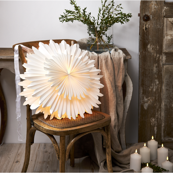 Witte papieren kerstster Crystal - 50 cm Witte papieren kerstster Crystal - 50 cm
