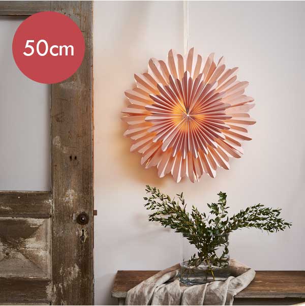 Roze papieren kerstster Crystal -50cm -Kerstdecoratie