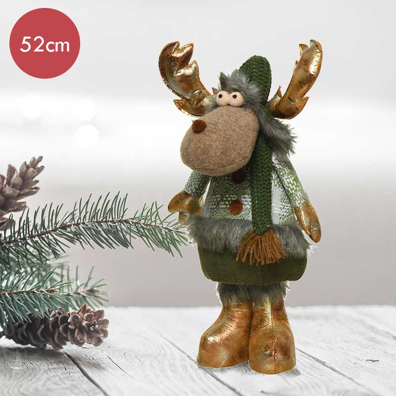 Hert met bolle muts -52CM --Kerstdecoratie